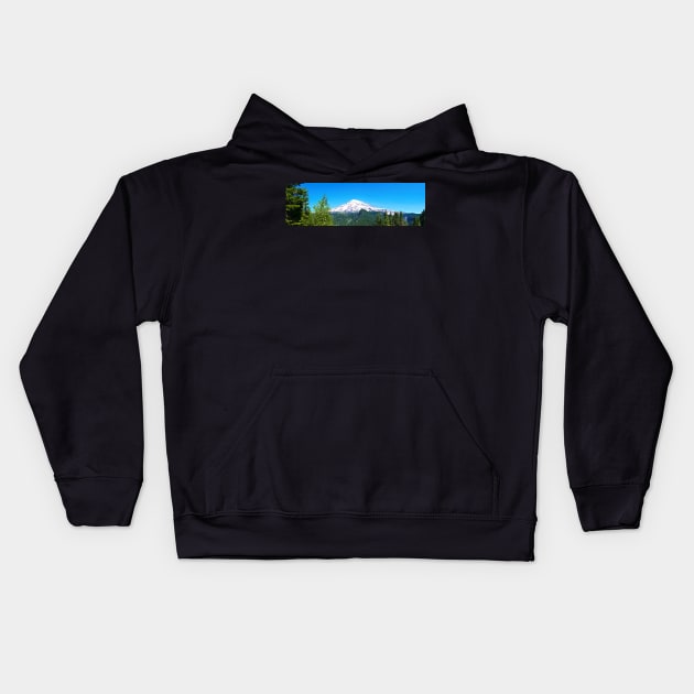 Mt. Rainier Panorama Kids Hoodie by kchase